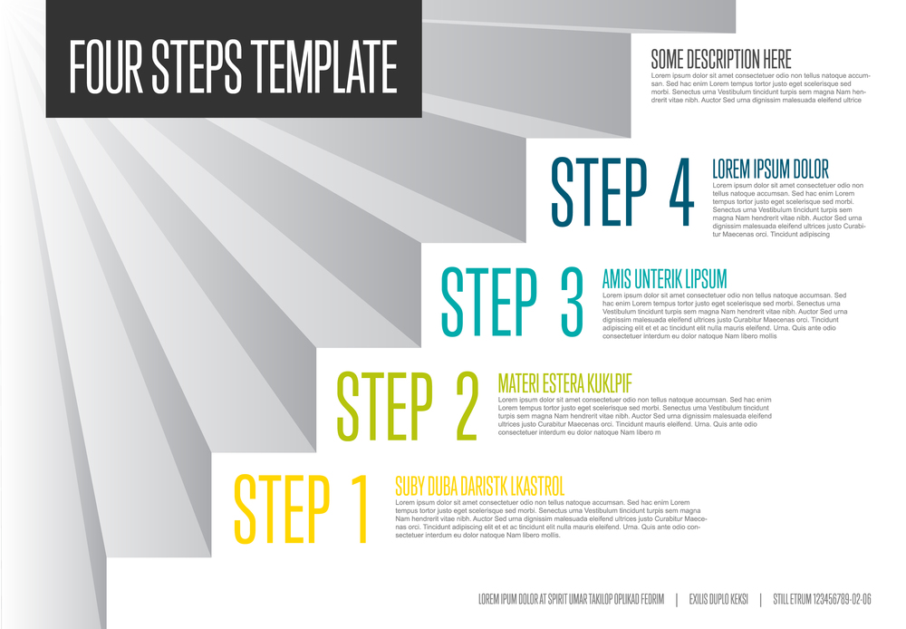 Vecotr Infogrpahic steps diagram template for workflow, business schema or procedure diagram