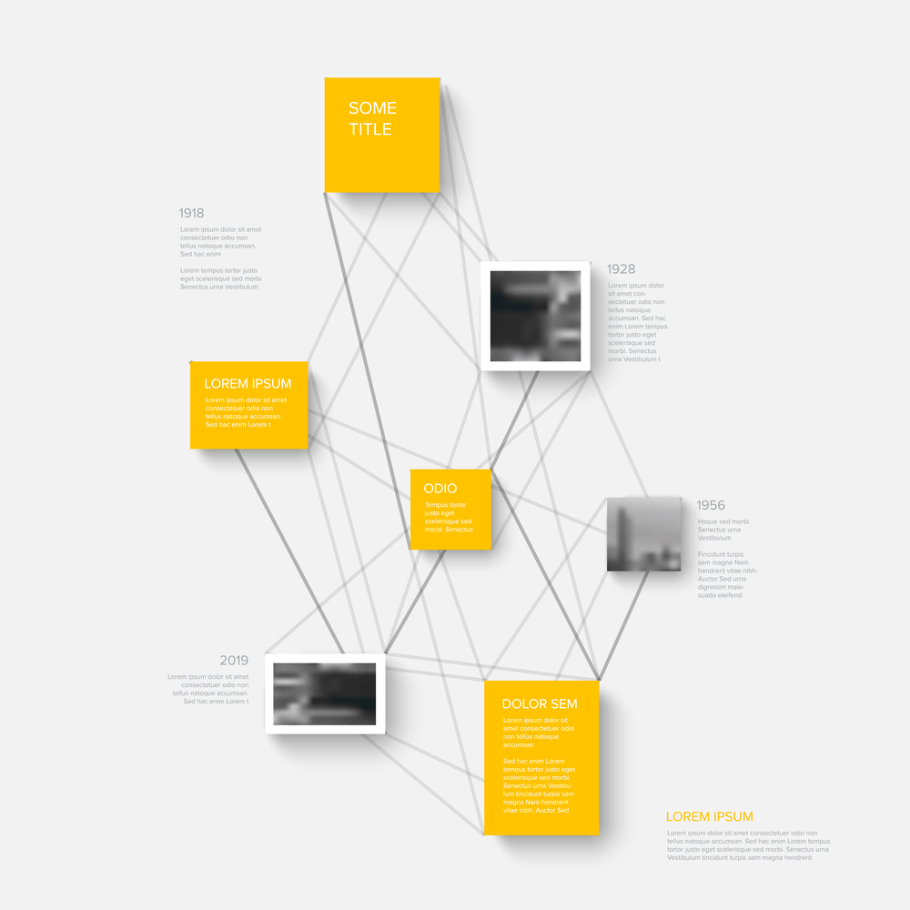 Modern minimalistic Infographic timeline report template with photos and connection lines. Modern Infographic timeline report template