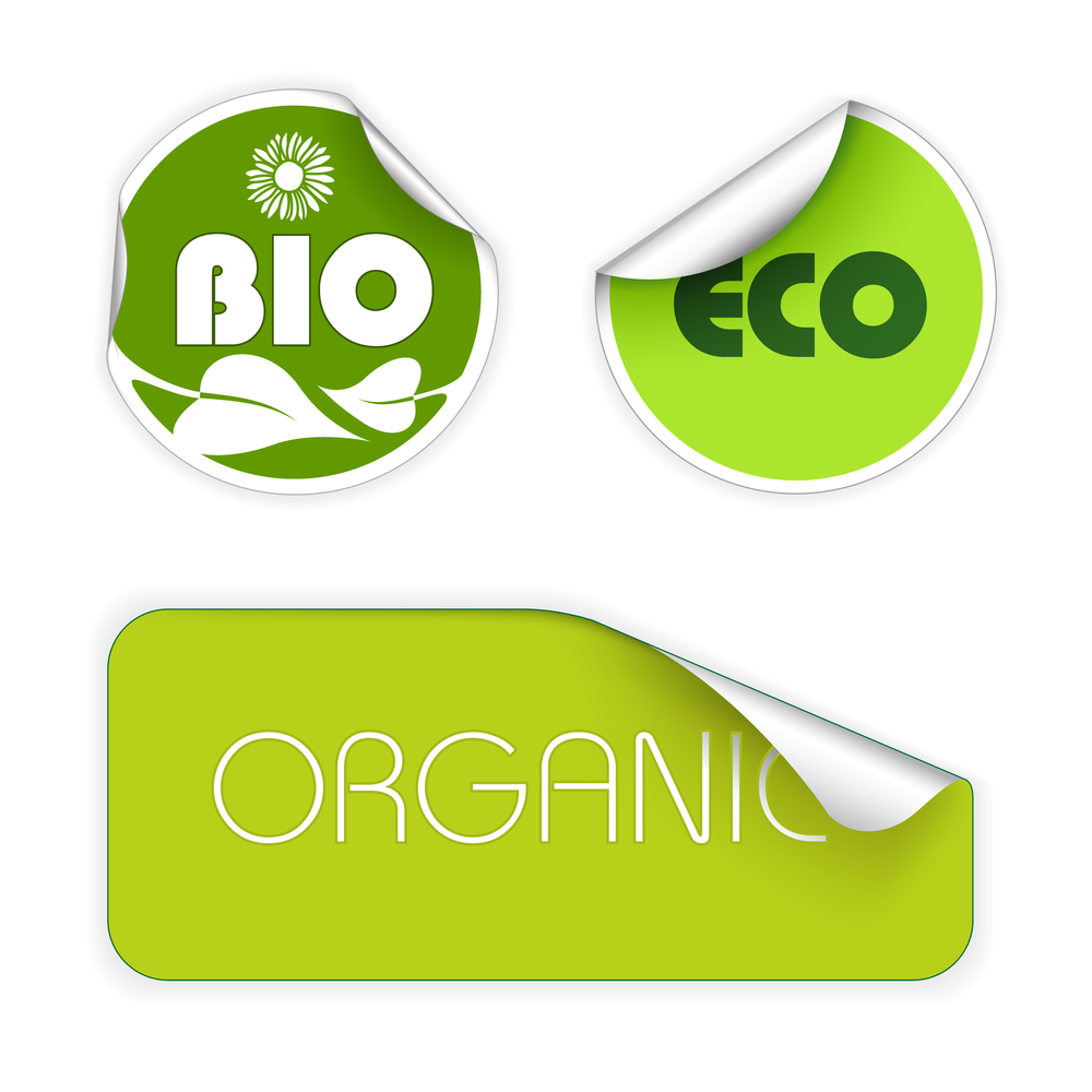 Set of labels for organic, fresh, healthy, bio food