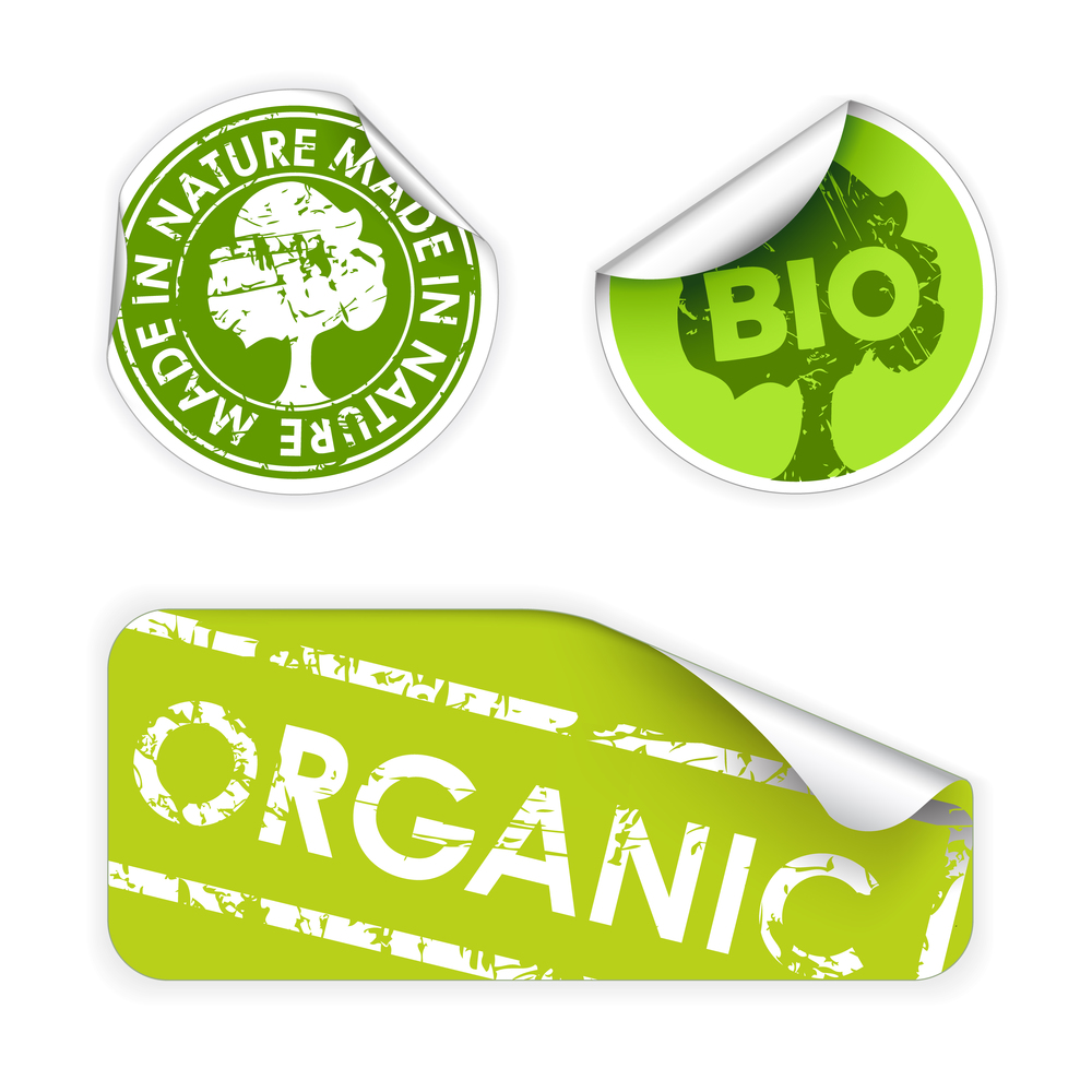 Set of labels with stamps for organic, fresh, healthy, bio food